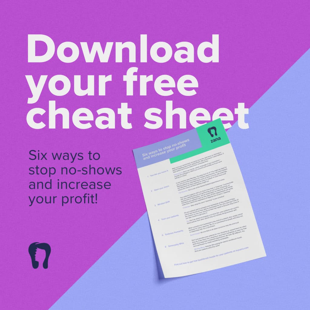 Zana Download your free cheat sheet six ways to stop no-shows and increase your profit